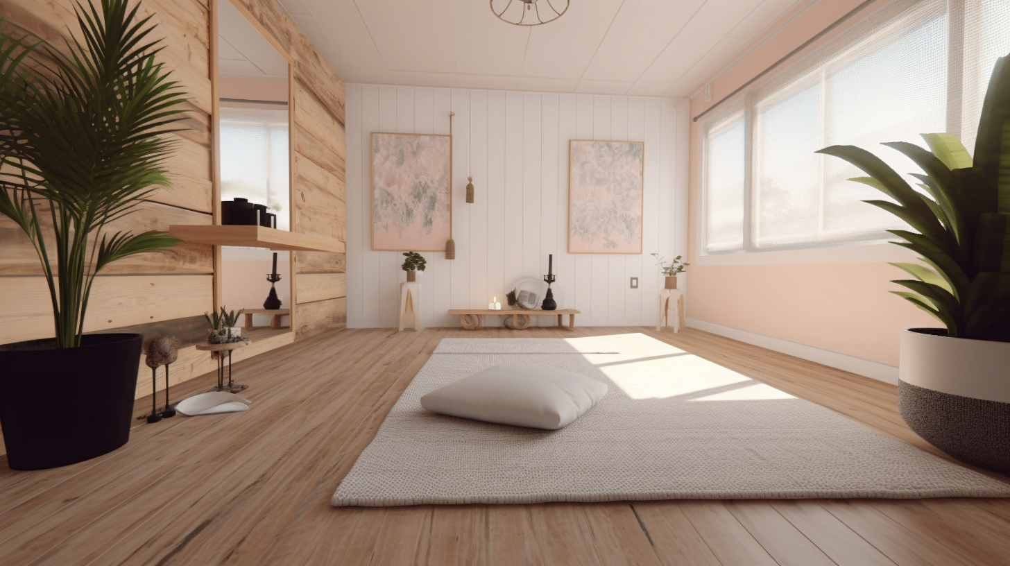 A tiny home transformed into a tranquil yoga studio