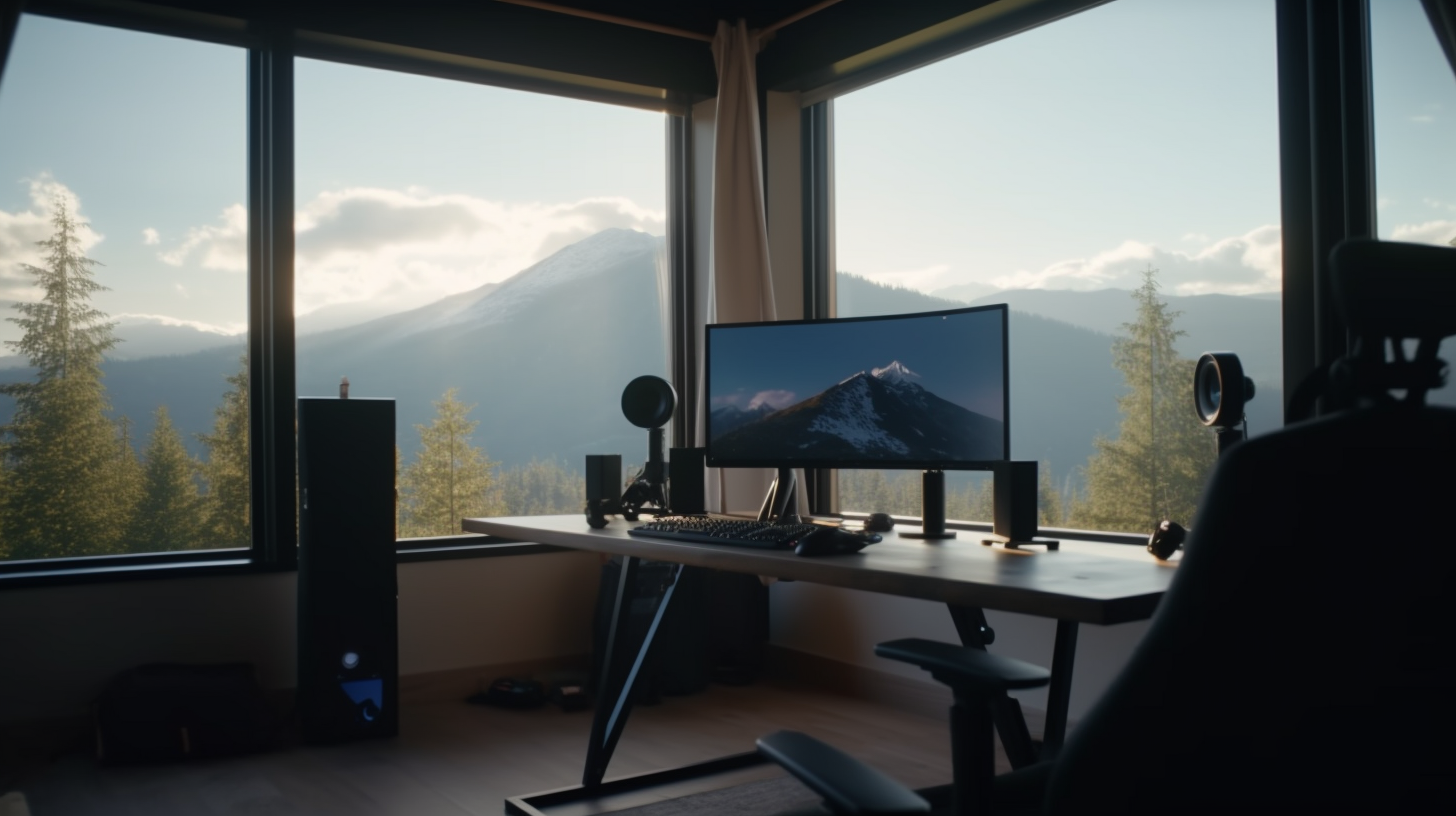 A tiny home workspace for a software developer